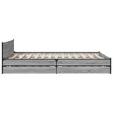 Bed Frame with Drawers without Mattress Grey Sonoma 135x190 cm Double 3279950