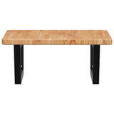 Basin Shelf Wall Mounted Steel and Solid Wood Oak 3302395