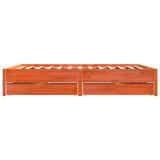Bed Frame without Mattress Wax Brown 200x200 cm Solid Wood Pine 3301700