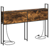 Storage Headboard with Charging Station Smoked oak 150 cm 859812