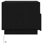 ZNTS Coffee Table with LED Lights Black Oak 50x49x40 cm 862253