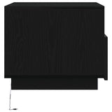 ZNTS Coffee Table with LED Lights Black Oak 50x49x40 cm 862253