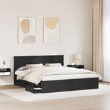 Bed Frame with Drawer Black 180 x 200 cm Engineer Wood 3407957