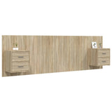 Bed Headboard with Cabinets Sonoma Oak Engineered Wood 3115710