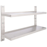 2-Tier Floating Wall Shelf Stainless Steel 120x30 cm 51048