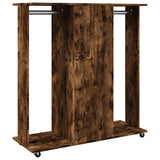 Wardrobe with Wheels Smoked Oak 102x38x110 cm Engineered Wood 848035