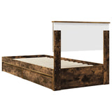 Storage Bed with Drawer Smoked Oak 75 x 190 cm Engineered Wood 3408512