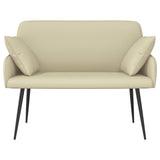 2 Seater Sofa with Metal Legs 2-Seater Cream Faux Leather 42051008