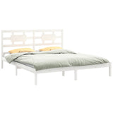 Bed Frame without Mattress White 180x200 cm Super King Solid Wood 3105681