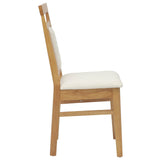 Dining Chair 2 pcs Natural and Light Solid Rubber Wood 42020509