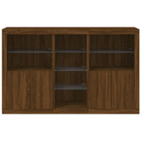 Sideboard with LED Lights Brown Oak 162x37x100 cm 3209176