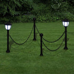 ZNTS Solar Lights 4 pcs with Chain Fence and Poles 277119