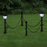 ZNTS Solar Lights 4 pcs with Chain Fence and Poles 277119