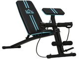 Foldable Weight Bench, Adjustable Strength Training Sit Up Ab Bench, Incline/Decline, Blue T3398P425049