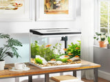 28L Glass Aquarium Fish Tank with Filter, LED Lighting, for Betta, Guppy, Mini Parrot Fish, Shrimp, T3398P350115