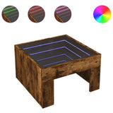 Coffee Table with Infinity LED Smoked Oak 50x50x30 cm 847606