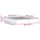 Bed Frame without Mattress Wax Brown 140x190 cm Solid Wood Pine 844436
