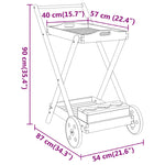 Tea Trolley 54x87x90 cm Solid Wood Acacia 319424