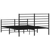 Metal Bed Frame without Mattress with Footboard Black 160x200cm 352340