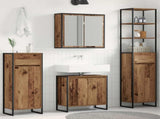 Bathroom Furniture Set with Drawer Old Wood Engineered Wood 3403056