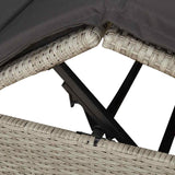 Double Sun Lounger with Roof Light grey 205 x 129 x 200 cm 3376132