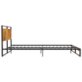 Bed Frame Black Powder-coated metal, Melamine coated MDF Super King 324867