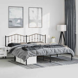 Metal Bed Frame without Mattress with Headboard Black 183x213cm 373794