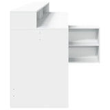 Desk with LED Lights White 200x104x91 cm Engineered Wood 3309465