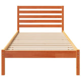 Bed Frame with Headboard Wax Brown 80 x 210 cm Solid Pine Wood 872304