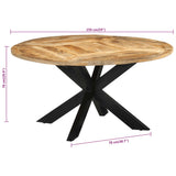 Dining Table 150x76 cm Solid Rough Wood Mango 351710
