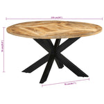 ZNTS Dining Table Ø150x76 cm Solid Rough Wood Mango 351710