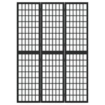 ZNTS Folding 3-Panel Room Divider Japanese Style 120x170 cm Black 352079