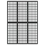 ZNTS Folding 3-Panel Room Divider Japanese Style 120x170 cm Black 352079