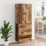 Highboard with Drawer 2 pcs Old Wood Engineered Wood and Glass 3415638