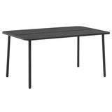 Dining Set Dark grey Steel with e-coated and powder-coated finish 3074475