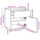 Mobile File Cabinet with Wheels White 45x38x54 cm Engineered Wood 811520