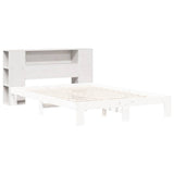 Headboard with Storage White 140 cm Solid Wood Pine 855631