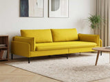 3-Seater Sofa 3-Seater Yellow 222 x 81 x 89 cm Velvet 42048649