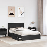Storage Bed with Headboard Black 120 x 200 cm Engineered Wood 3410813