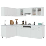 11 Piece Kitchen Cabinet Set Lyon White Engineered Wood 3067664