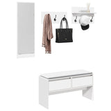 4 Piece Hallway Furniture Set White Engineered Wood 847919