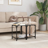 Coffee Tables with Black Glass Top 2 pcs 30x30x40 cm Steel 845957