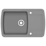 ZNTS Granite Kitchen Sink Single Basin Grey 142945