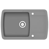 ZNTS Granite Kitchen Sink Single Basin Grey 142945