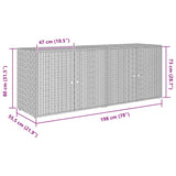 Garden Storage Cabinet Black 198x55.5x80 cm Poly Rattan 319870