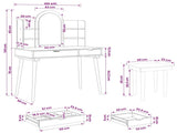 Dressing Table Set FAUSKE 5 pcs White 100 x 50 x 143 cm 3438598