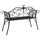 Garden Bench 2-Seater 130 x 47 x 90 cm Steel Black 42029542