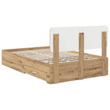 Bed Frame with Drawer Artisan Oak 120 x 190 cm Engineered Wood 3412408