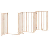 Dog Gate with Door Foldable 9 Panels 450 cm Poplar Wood 3155532