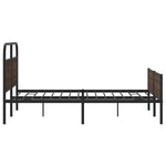 Metal Bed Frame without Mattress Brown Oak 160x200 cm 3318709